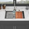 33" Drop in Kitchen Sink - 33*22 inch Kitchen Sink Drop-in Topmount Single Bowl 16 Gauge Stainless Steel Ledge Workstation Kitchen Sinks