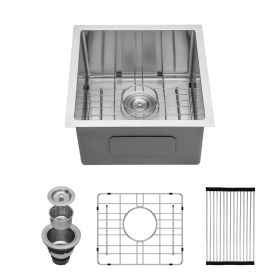 17 Inch Undermount Sink - 17"x19"x10" 16 Gauge Single Bowl Kitchen Sink 10 Inch Deep Bar/Prep Sink Basin