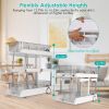2-Tier Height Adjustable Under Sink Organizer With Flexible Wheels 2 Clear Trays with Movable Dividers Pull Out Cabinet Pantry Organizer For Kitchen B