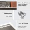 Undermount Workstation Kitchen Sink - 30"x18"x 10" Inch Stainless Steel 16 Gauge Deep Single Bowl Sink