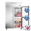 4-Door Upright Freezer with 8 Adjustable Shelves, 48" Wide Stainless Steel Reach-in, Temperature Control -1°F ~ 8°F