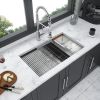 Undermount Workstation Kitchen Sink - 30"x18"x 10" Inch Stainless Steel 16 Gauge Deep Single Bowl Sink