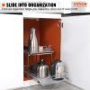 VEVOR 2 Tier 13"W x 21"D Pull Out Cabinet Organizer, Heavy Duty Slide Out Pantry Shelves, Chrome-Plated Steel Roll Out Drawers