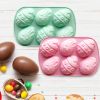 3D Easter Silicone Molds 6 PCS in Large Size and Medium Size, In Shapes of Easter Egg, Bunny, Chicken, Carrot