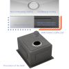 17 Inch Undermount Sink - 17"x19"x10" 16 Gauge Single Bowl Kitchen Sink 10 Inch Deep Bar/Prep Sink Basin