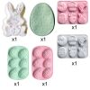 3D Easter Silicone Molds 6 PCS in Large Size and Medium Size, In Shapes of Easter Egg, Bunny, Chicken, Carrot
