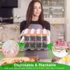 12 Count 20 Sets Clear Cupcake Boxes Disposable Cupcake Containers Stackable Cupcake Carrier Holders with 240 Liners High Dome Lid
