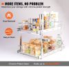 VEVOR 2 Tier 13"W x 21"D Pull Out Cabinet Organizer, Heavy Duty Slide Out Pantry Shelves, Chrome-Plated Steel Roll Out Drawers