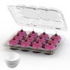 12 Count 20 Sets Clear Cupcake Boxes Disposable Cupcake Containers Stackable Cupcake Carrier Holders with 240 Liners High Dome Lid