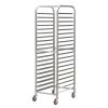 Commercial-Grade 20-Tier Sheet Pan Rack;  Galvanized Iron Bakery Rack;  Super Capacity Bread Rack with wheels;  Silver