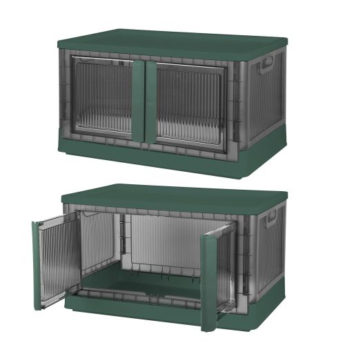 2Pcs 72L Foldable Storage Bins with Lid Collapsible Stackable Closet Organizer Containers with Front Door Lock 4Pcs Wheels 2Pcs 72L Foldable Storage Bins with Lid Collapsible Stackable Closet Organizer Containers with Front Door Lock 4Pcs Wheels