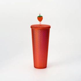Full inlaid glass. Mattly black inlaid glass with a lid and straw. Repeatable double -wall insulation travel glass. Plastic acrylic soft color glass (Default: Default)