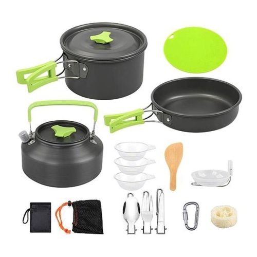 Outdoor Hiking Picnic Camping Cookware Set Picnic Stove Aluminum Pot Pans Kit Outdoor Hiking Picnic Camping Cookware Set Picnic Stove Aluminum Pot Pans Kit