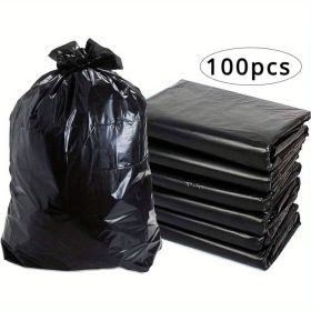 1.7mil 33 Gallon Trash Bags - Thick Heavy Duty Black Trash Bags for Yard, Lawn, Home and Business (100 Count) 32" x 39" (Colour: black)