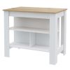 Brooklyn Kitchen Island, Three Concealed Shelves