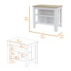 Brooklyn Kitchen Island, Three Concealed Shelves
