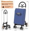 Folding Shopping Cart Utility Hand Truck with Rolling Swivel Wheels