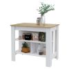 Brooklyn Kitchen Island, Three Concealed Shelves